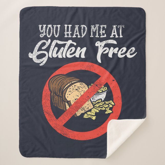 Gluten Free You Had Me Novelty Sherpa Blanket (Front)
