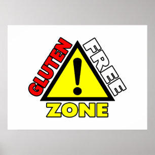 Gluten Free Zone (celiac disease - wheat allergy) Poster