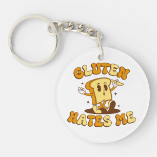Gluten Hates Me Key Ring