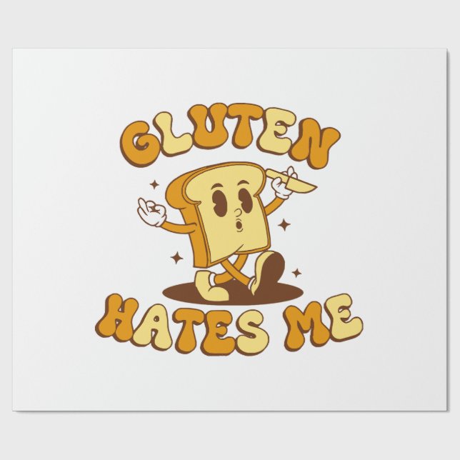 Gluten Hates Me Wrapping Paper (Flat)