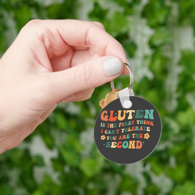 Gluten Is The First Thing I Cannot Tolerate Funny  Key Ring (Hand)