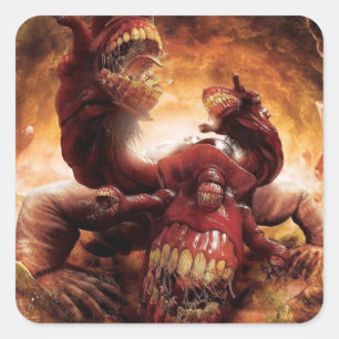 Gluttony in Inferno - depiction as Cerberus Square Sticker