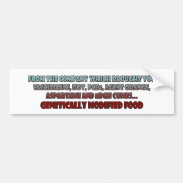 GM Food Bumper Sticker (Front)