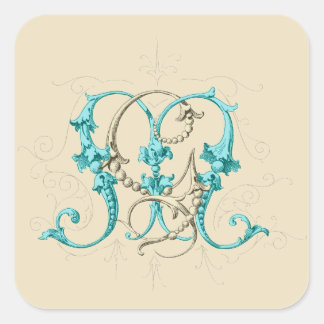 GM MG Monogram Square Sticker