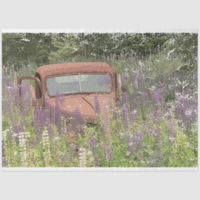 GMC in Lupines 18 lb. Tissue Decoupage Paper (Front)