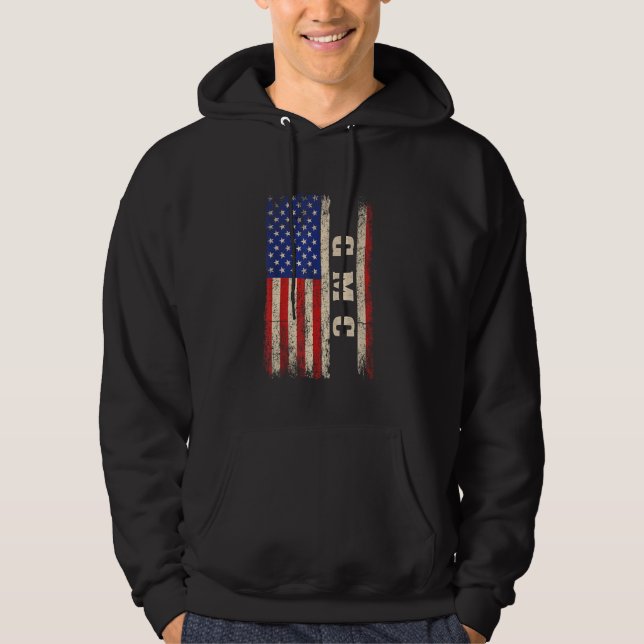GMC Last Name Shirt GMC Name American Flag (Front)