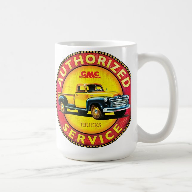 GMC pickup truck service sign Coffee Mug (Right)
