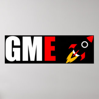GME Gamestop To The Moon Rocket Emoji Poster