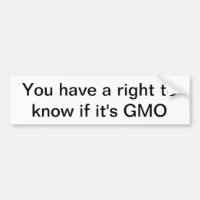 GMO bumper sticker Genetically modified monsanto