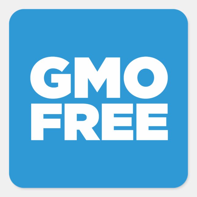 GMO FREE (BLUE) SQUARE STICKER (Front)