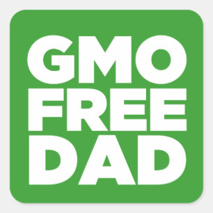 GMO FREE DAD (GREEN) SQUARE STICKER
