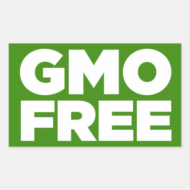 GMO FREE (GREEN) RECTANGULAR STICKER (Front)