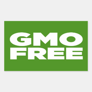 GMO FREE (GREEN) RECTANGULAR STICKER