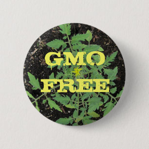 GMO FREE Heirloom Tomato Plant Peace Sign 6 Cm Round Badge