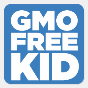 GMO FREE KID (BLUE) SQUARE STICKER