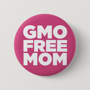 GMO FREE MOM (PINK) 6 CM ROUND BADGE