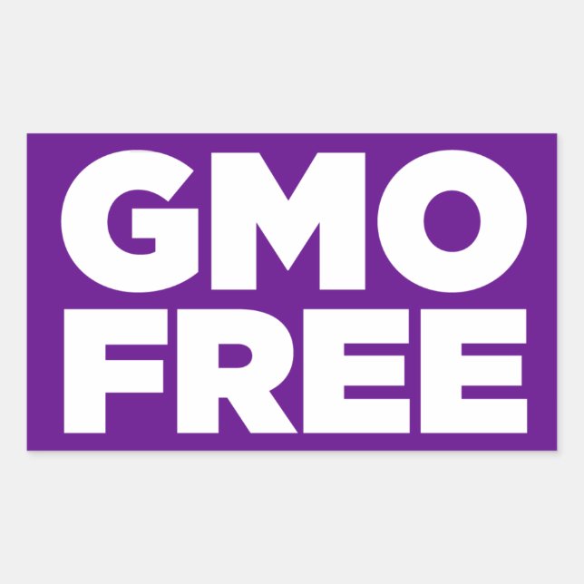 GMO FREE (PURPLE) RECTANGULAR STICKER (Front)