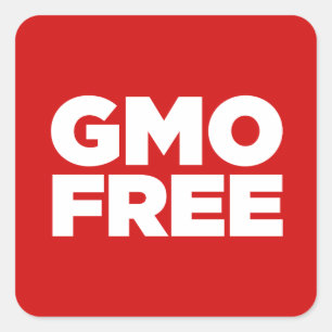 GMO FREE (RED) SQUARE STICKER