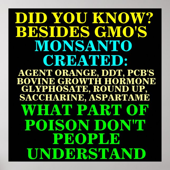 GMO POSTER/ PROTEST SIGN (Front)