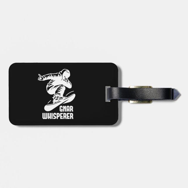 Gnar Whisperer Snowboarding Luggage Tag (Back Horizontal)