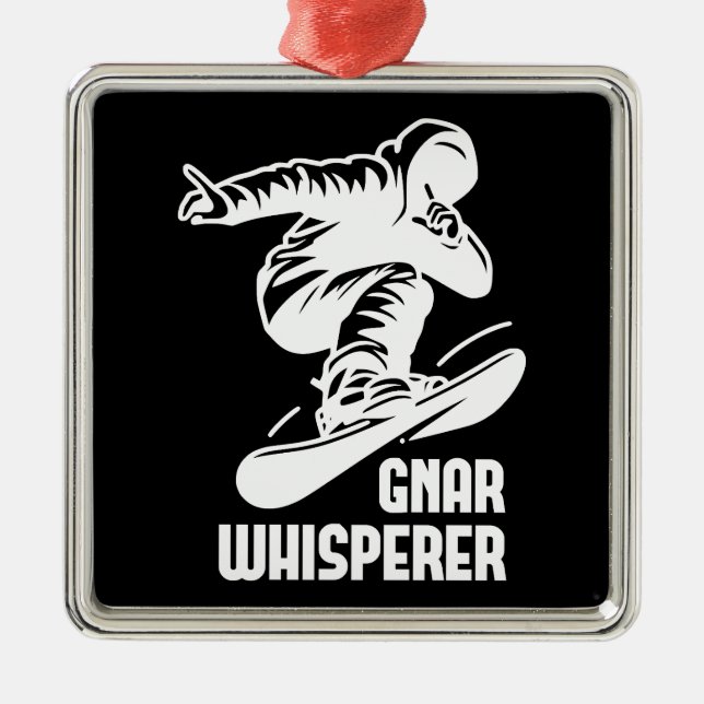 Gnar Whisperer Snowboarding Metal Ornament (Front)