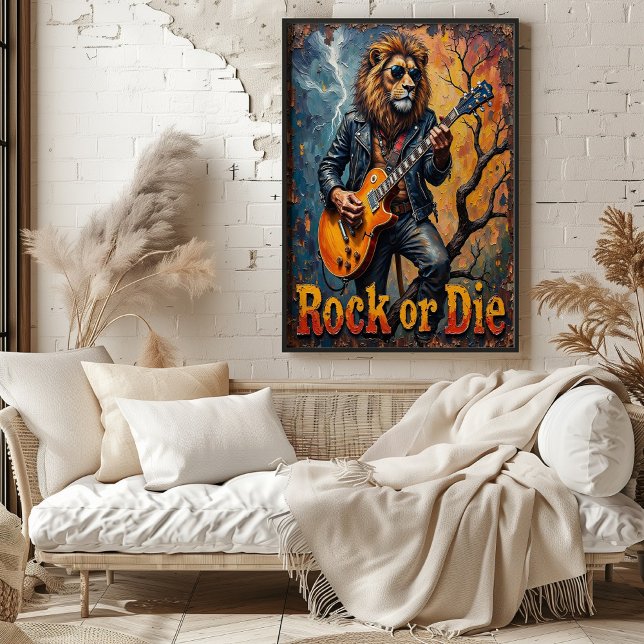 Gnarled Rhythms: Lion's Bare Tree Strums Poster (Creator Uploaded)