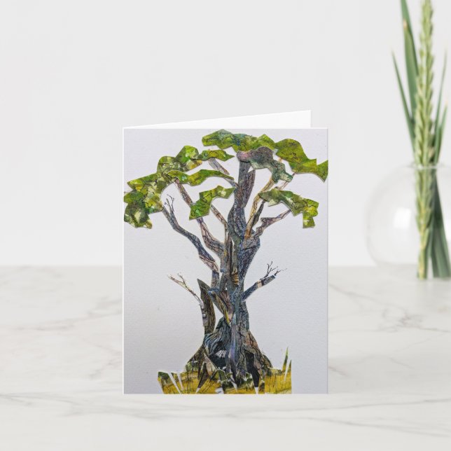 Gnarled Tree a watercolor collage Card (Front)
