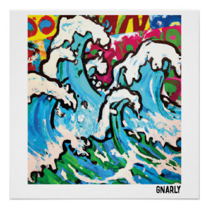 Gnarly Surf Art Poster