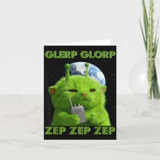 Gnarp Cat Silly Alien Cat Meme Brainrot Meme Funny Card
