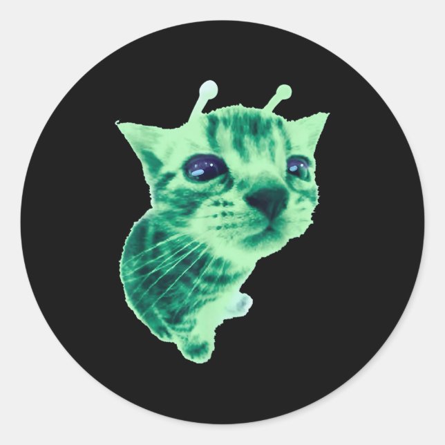 Gnarp Cat Silly Alien Cat Meme Brainrot Meme Funny Classic Round Sticker (Front)