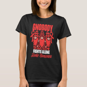 Gnobody Fights Alone Gnome Stroke Survivor Stroke  T-Shirt
