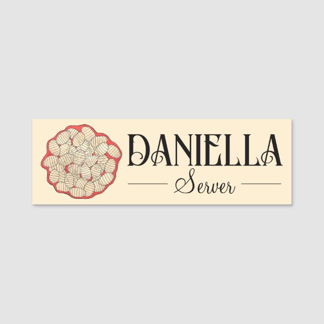 Gnocchi Italian American Restaurant Food Dumplings Name Tag (Front)