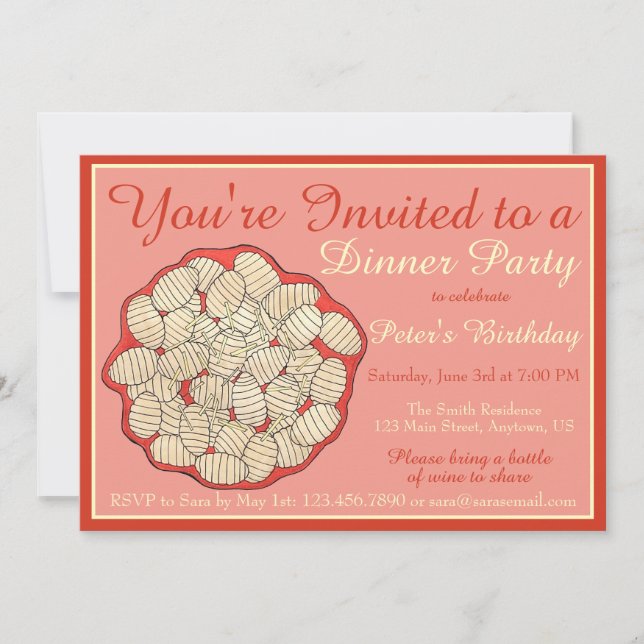 Gnocchi Italian Food Potato Dumplings Dinner Party Invitation (Front)