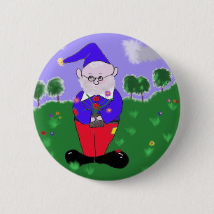 gnome 6 cm round badge