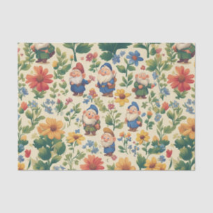 Gnome a flower pattern design tissue paper