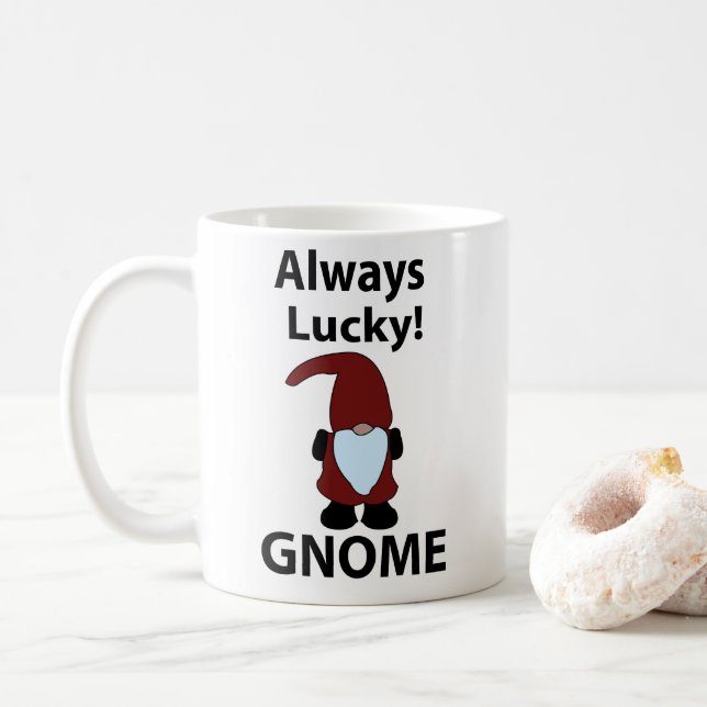 Gnome Always Lucky Gnome Coffee Mug (With Donut)