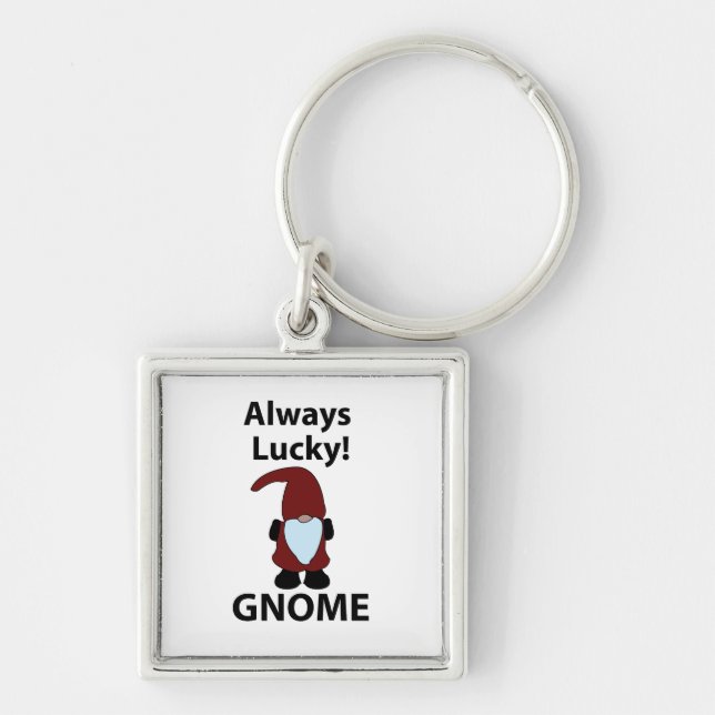 Gnome Always Lucky Gnome Key Ring (Front)