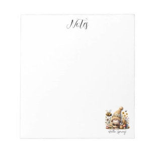 Gnome and Bee in Spring Notepad