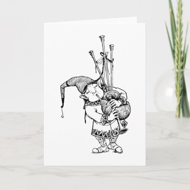 Gnome and His Bagpipes Card (Front)