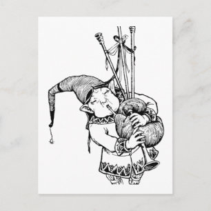 Gnome and His Bagpipes Postcard