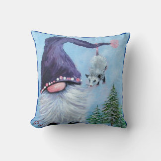 GNOME AND OPOSSUM FANTASY ART CUSHION
