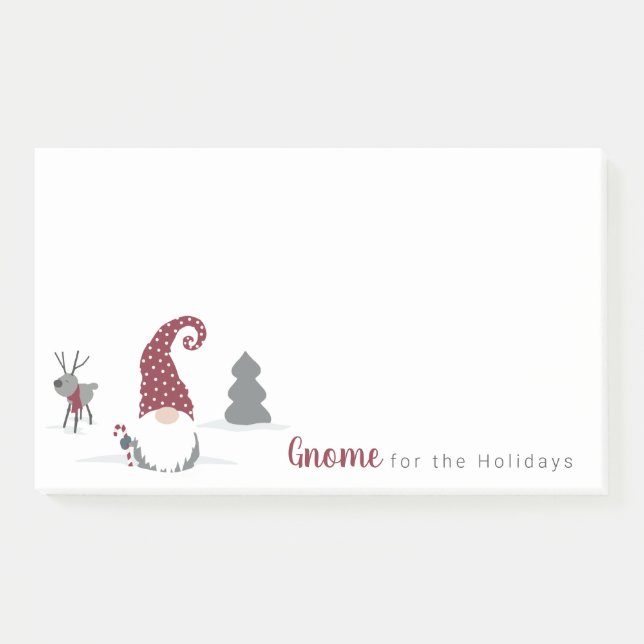Gnome and Reindeer Scandinavian Tomte design Post-it Notes (Front)