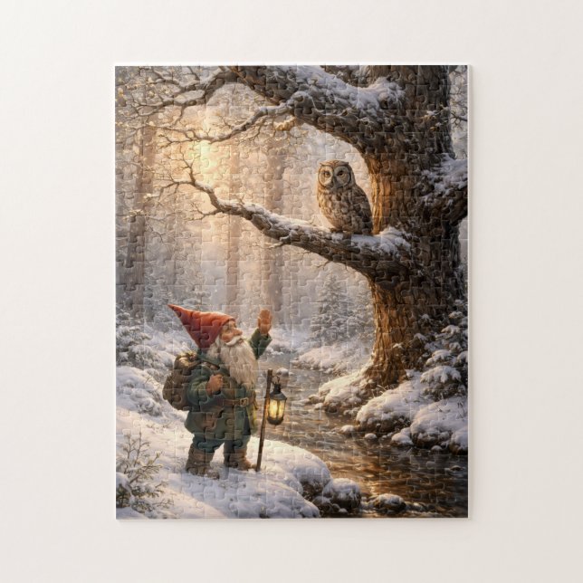 Gnome and the Owl Jigsaw Puzzle (Vertical)