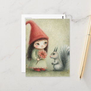 Gnome and the Squirrel Postcard