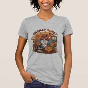 Gnome at home seasonal pumpkin design T-Shirt