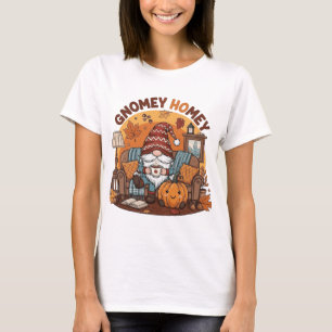 Gnome at home seasonal pumpkin design T-Shirt