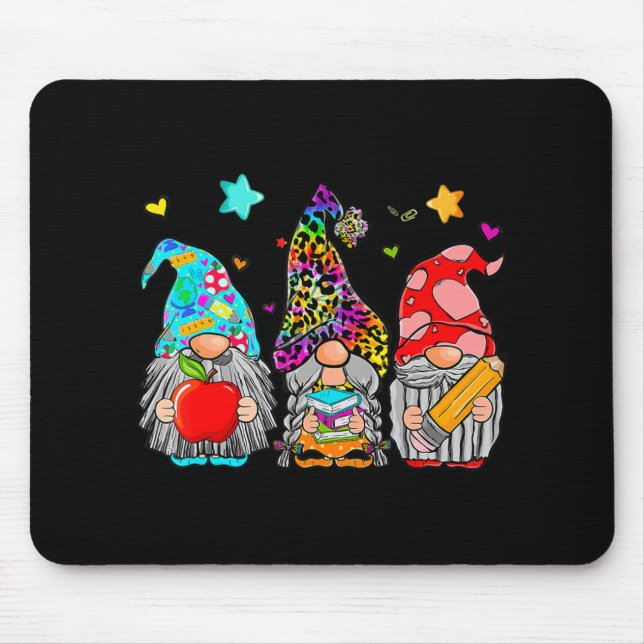 Gnome Back To School Teacher Student First Day Cla Mouse Pad (Front)