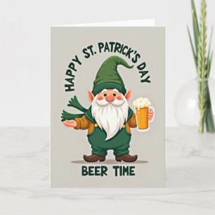 Gnome Beer St Patricks Day Card