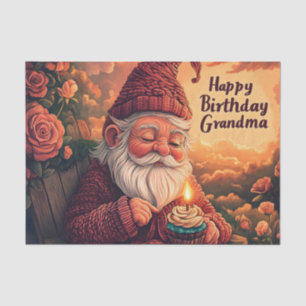 Gnome Birthday Card for Grandma Tissue Paper