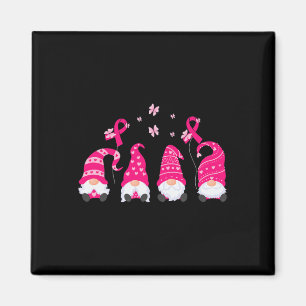 Gnome Breast Cancer Awareness Pink Ribbon Warrior Magnet